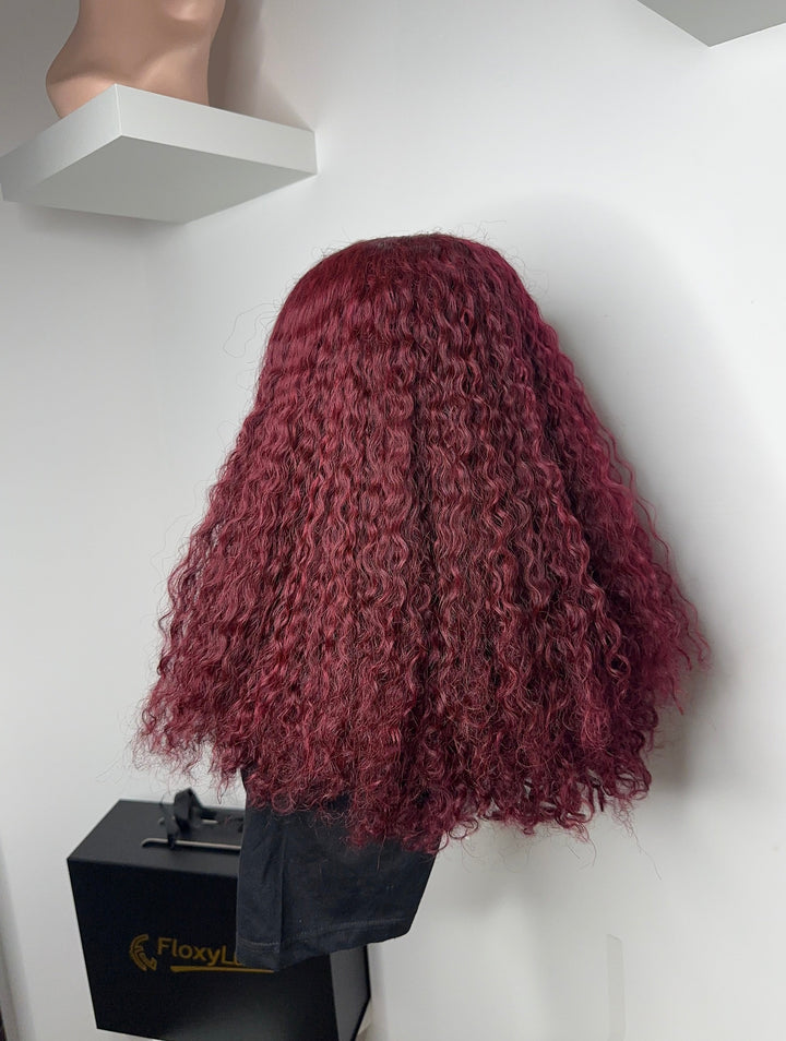 FloxyLuxe Burgundy Pixie Curl 5x5 wig