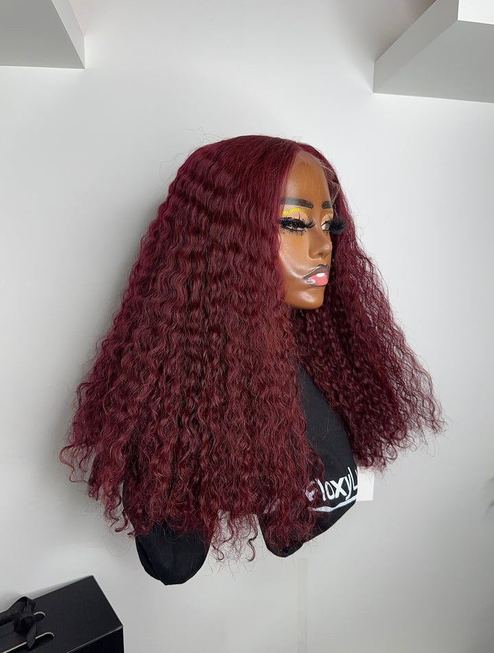 FloxyLuxe Burgundy Pixie Curl 5x5 wig
