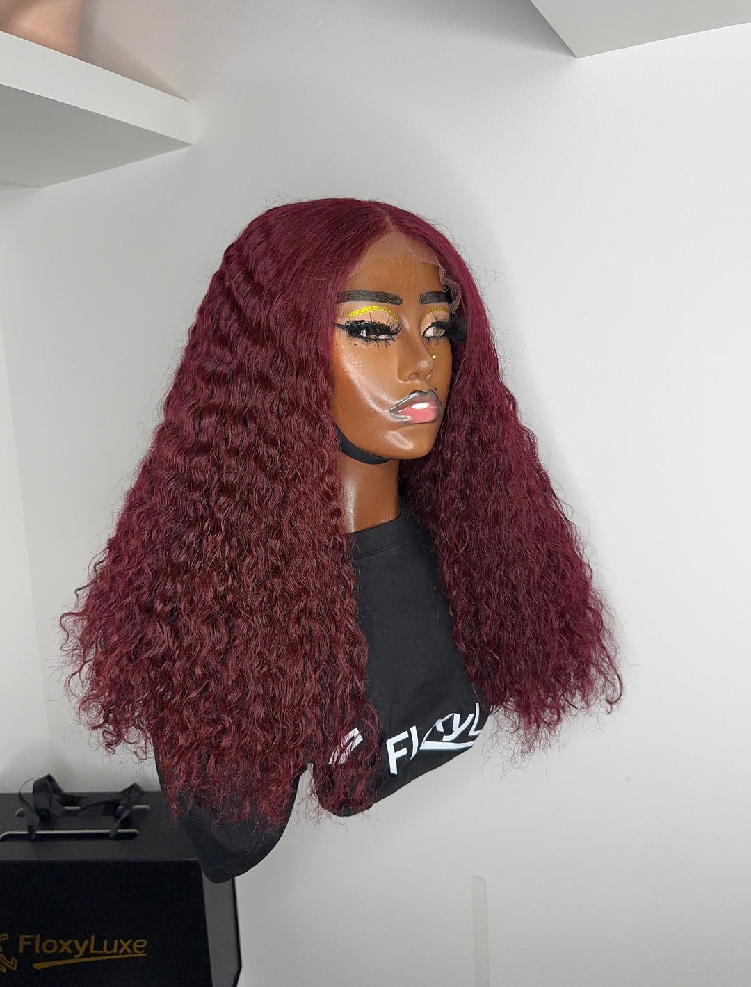 FloxyLuxe Burgundy Pixie Curl 5x5 wig