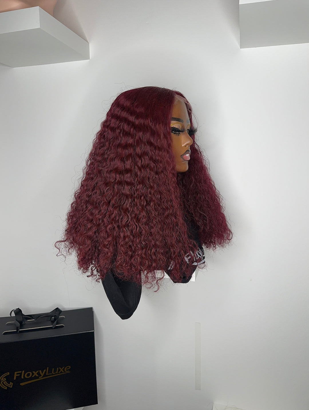 FloxyLuxe Burgundy Pixie Curl 5x5 wig