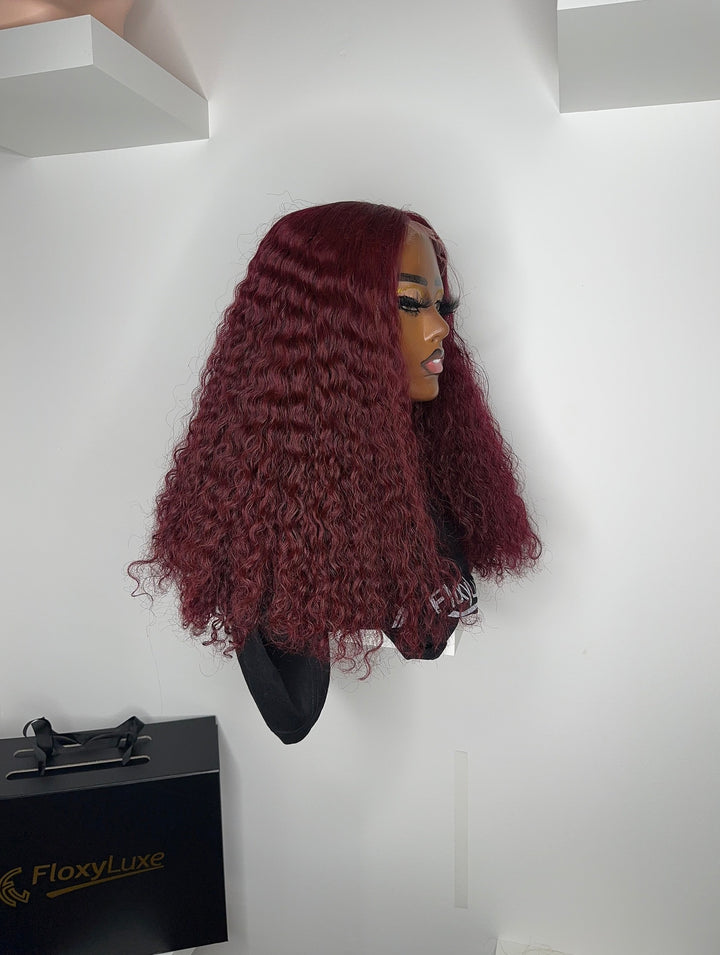 FloxyLuxe Burgundy Pixie Curl 5x5 wig