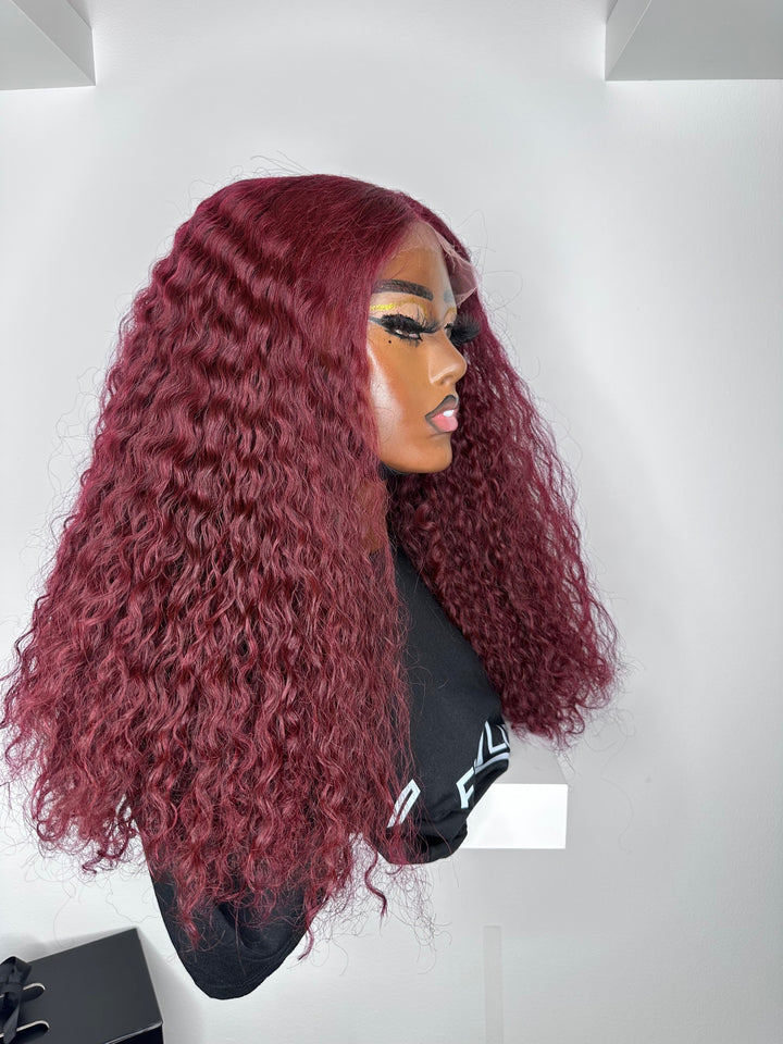 FloxyLuxe Burgundy Pixie Curl 5x5 wig