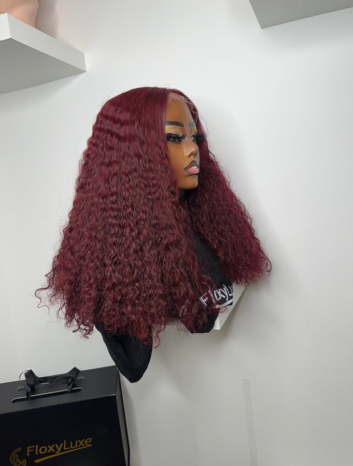 FloxyLuxe Burgundy Pixie Curl 5x5 wig