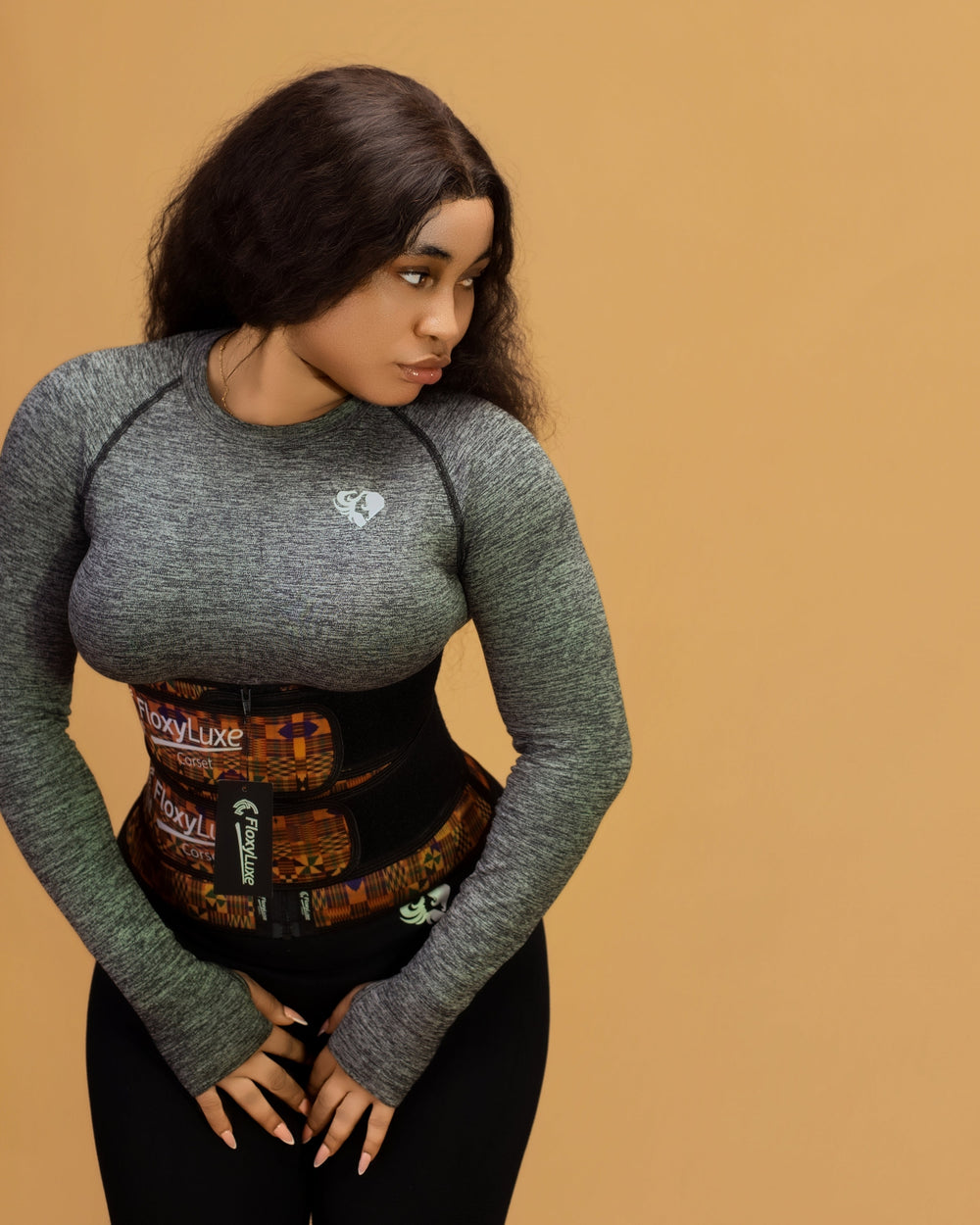 DETACHABLE ASHANTE PATTERNED WAIST TRAINER ZIP - FloxyLuxe