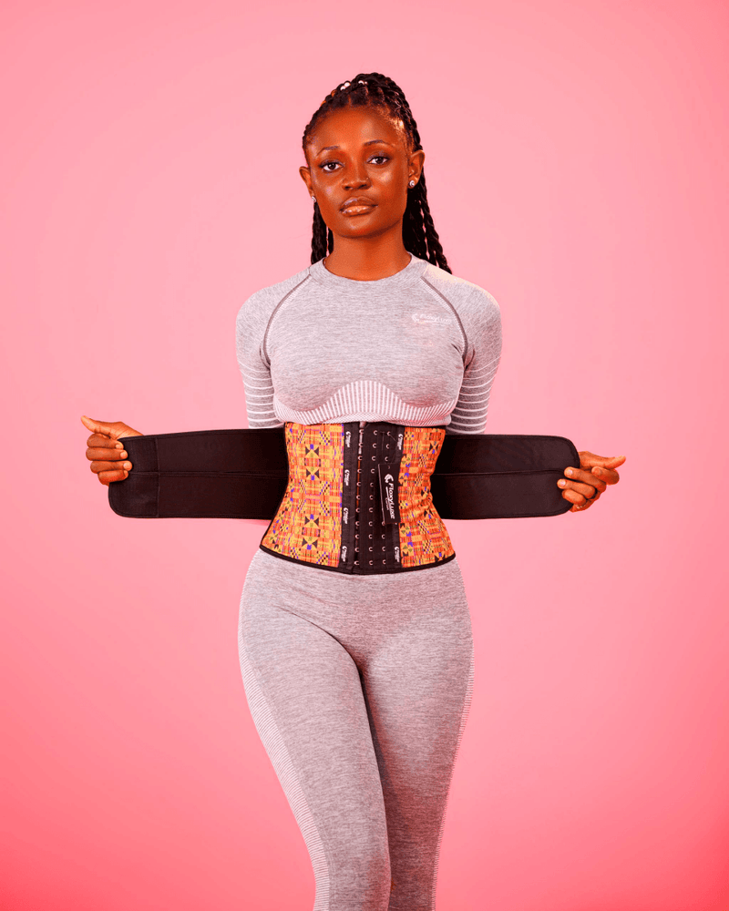 NON - DETACHABLE AFRICA PATTERN DOUBLE BELT WAIST TRAINER HOOK - FloxyLuxe